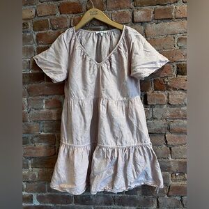 Madewell linen mix summer frock in pale pink